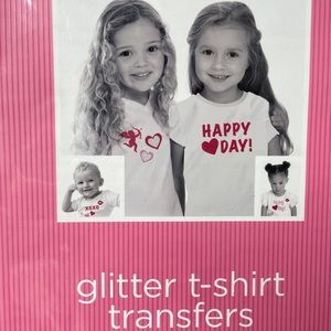 NEW Three (3) sets of Love / Heart Glitter T-shirt Transfers